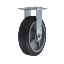 8" Black Performa Rubber Rigid Caster