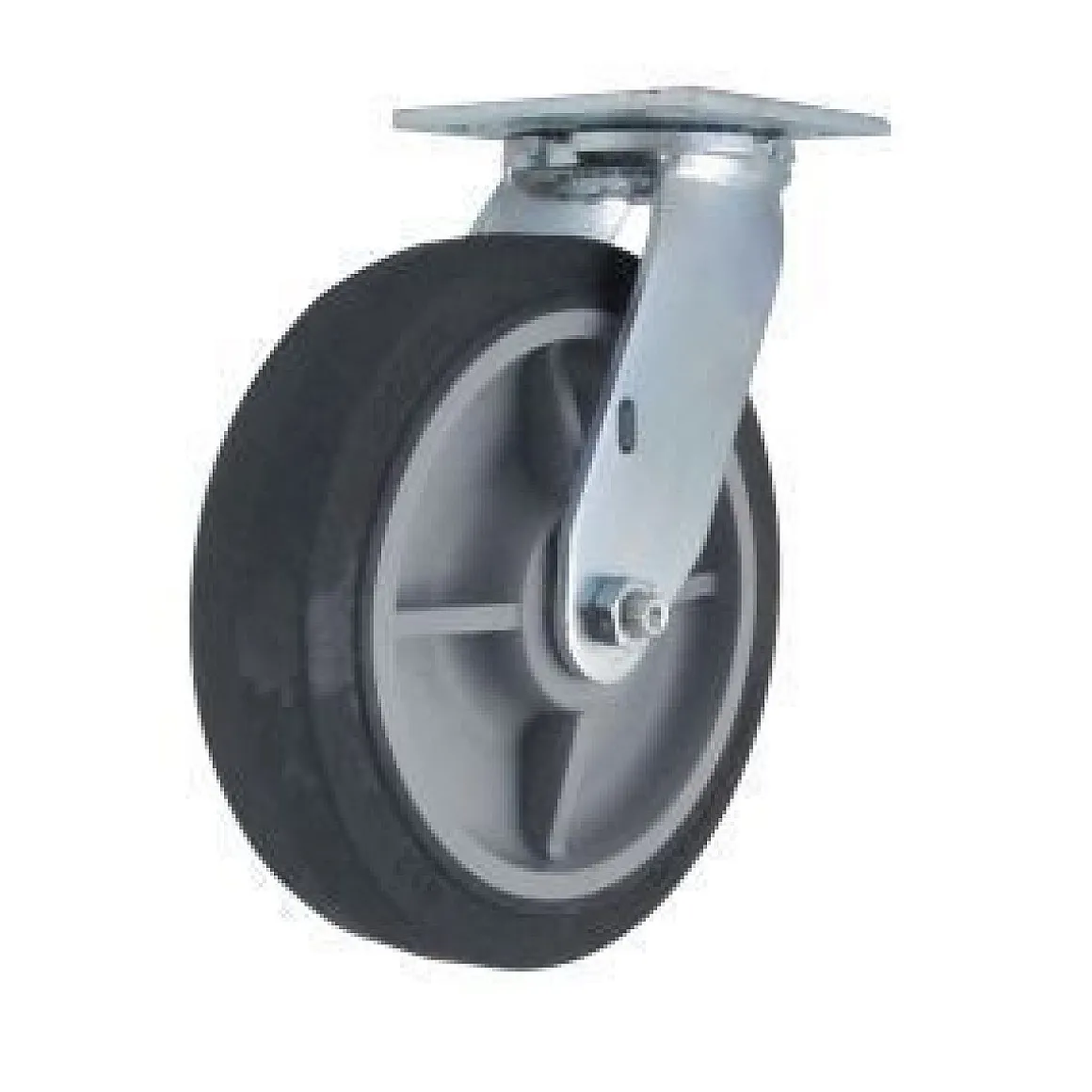 8" Black Performa Rubber Swivel Caster