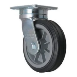 6" Black Rubber Maintenance-Free Swivel Caster