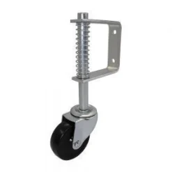 3" Black Rubber Spring-Loaded Gate Caster
