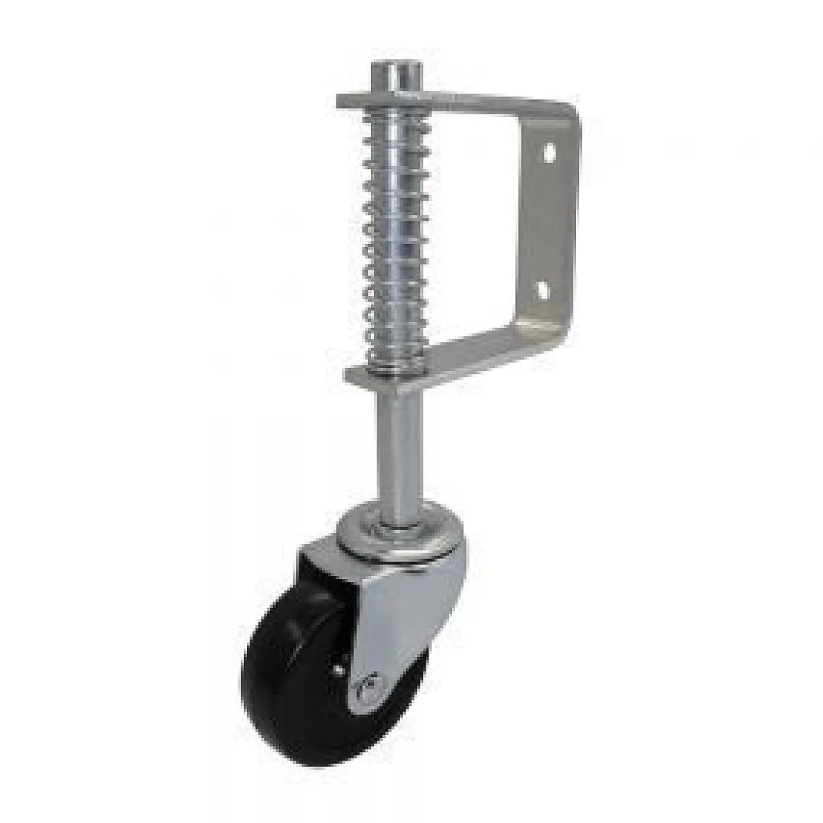 3" Black Rubber Spring-Loaded Gate Caster