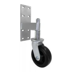 6" Black Rubber Spring-Loaded Gate Caster