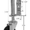 4" Black Rubber Spring-Loaded Gate Caster