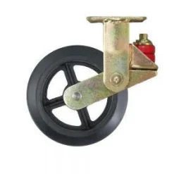 8" Black Rubber Spring-Loaded Rigid Caster