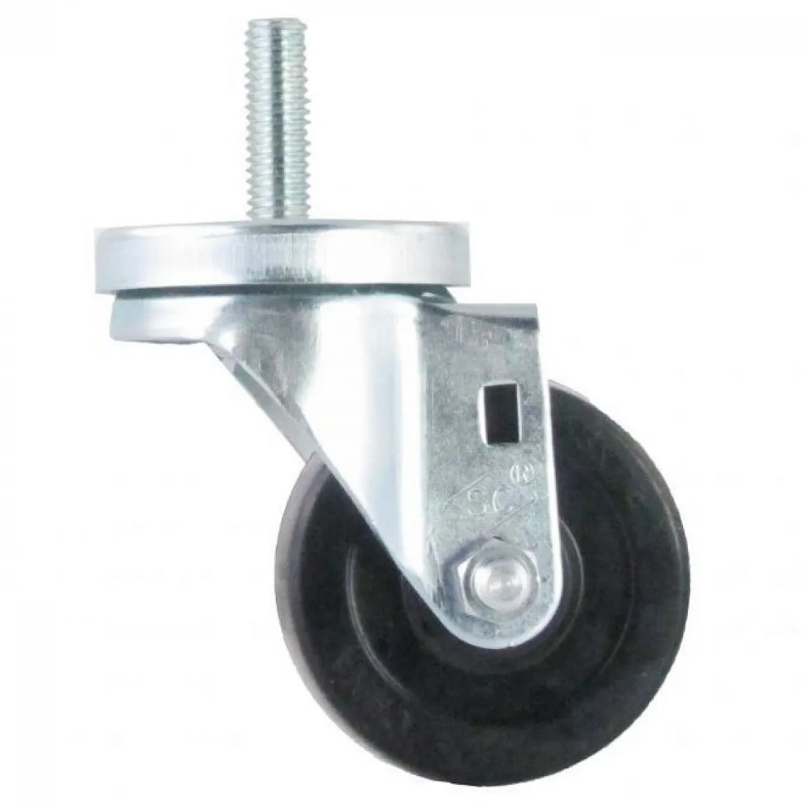 3" Black Rubber Swivel Caster