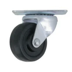 3" Black Rubber Swivel Caster