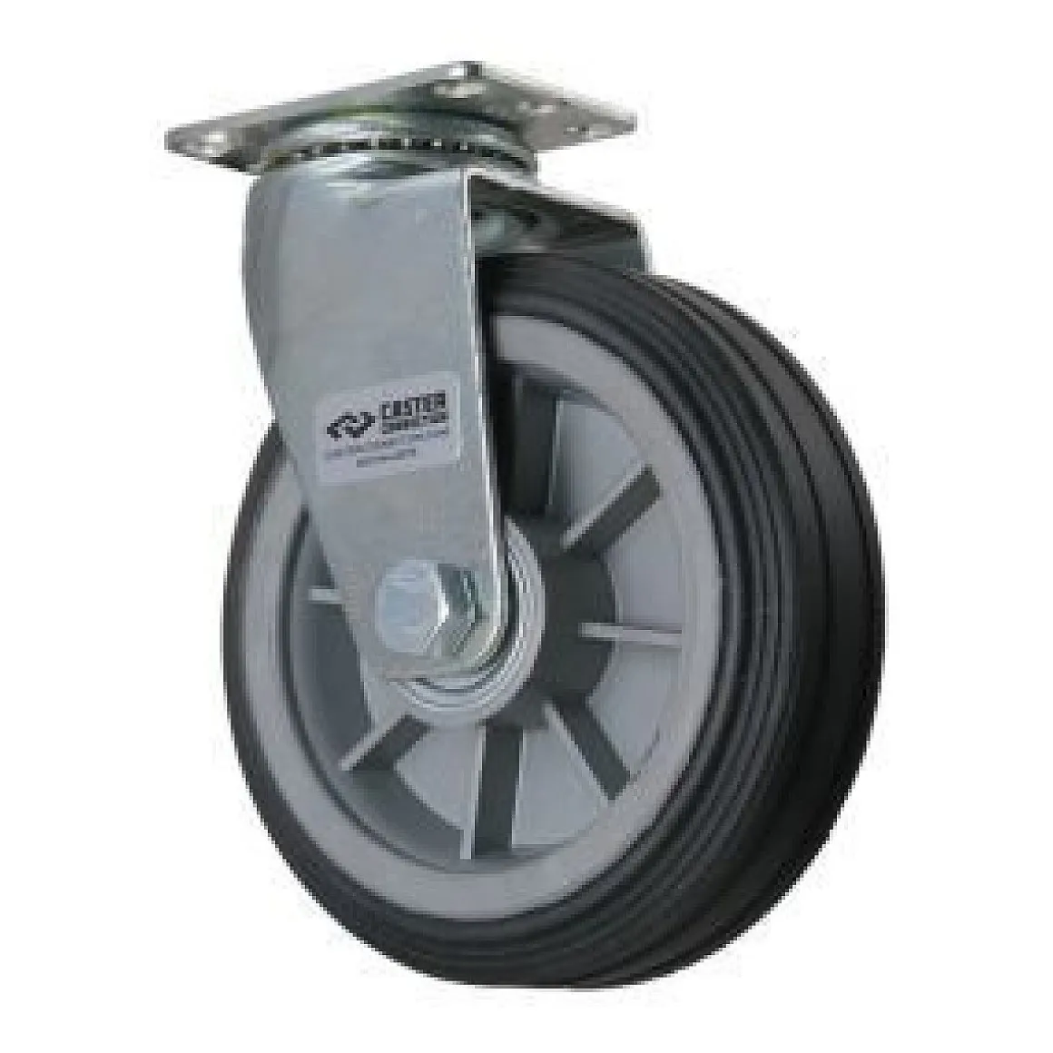 6" Black Rubber Swivel Kaivac Machine Replacement Caster