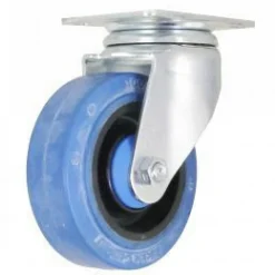 4" Blue Elastomer Swivel Caster