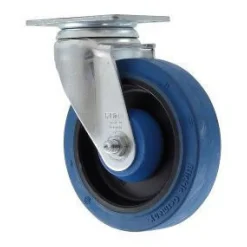 5" Blue Elastomer Swivel Caster