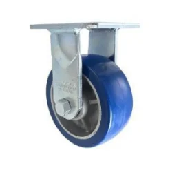 5" Blue Polyurethane on Aluminum Rigid Caster