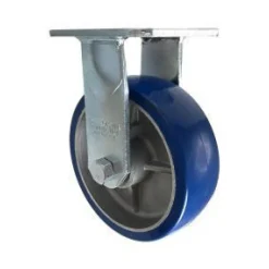 6" Blue Polyurethane on Aluminum Rigid Caster