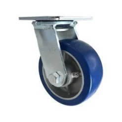 5" Blue Polyurethane on Aluminum Swivel Caster