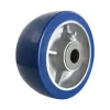 5" Blue Polyurethane on Aluminum Wheel