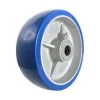 6" Blue Polyurethane on Aluminum Wheel