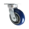 6" Blue Polyurethane on Iron Kingpinless Swivel Caster