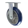 8" Blue Polyurethane on Iron Rigid Caster