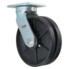 10" Cast Iron V-Groove Kingpinless Swivel Caster