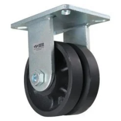 6" Cast Iron V-Groove Rigid Caster