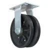 8" Cast Iron V-Groove Rigid Caster