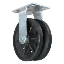 8" Cast Iron V-Groove Rigid Caster