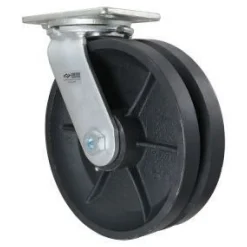 10" Cast Iron V-Groove Swivel Caster