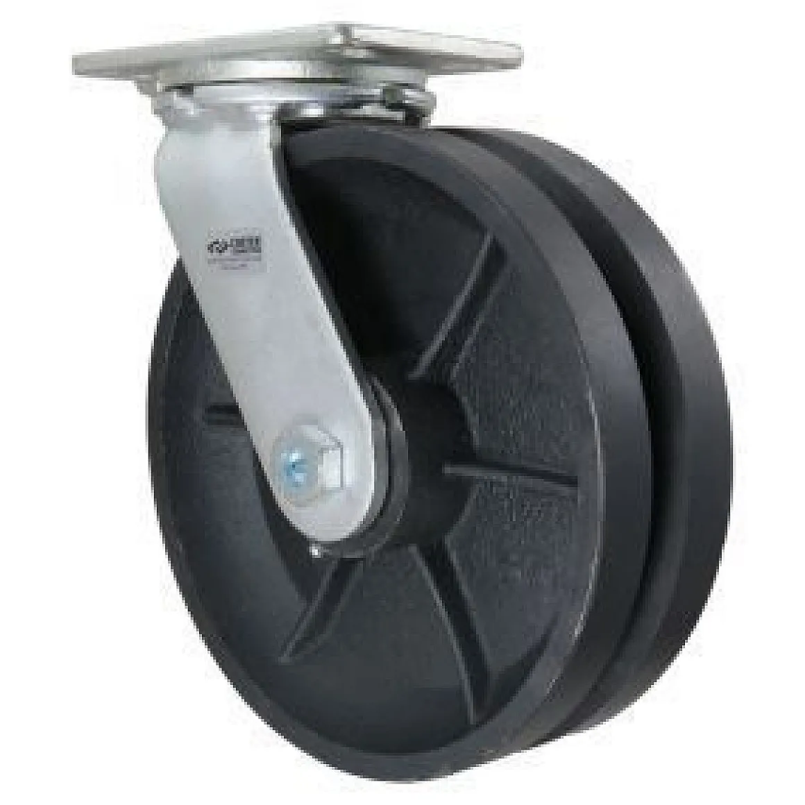 10" Cast Iron V-Groove Swivel Caster