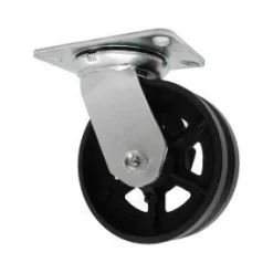 6" Cast Iron V-Groove Swivel Caster