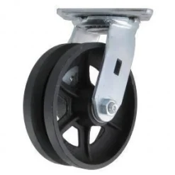 6" Cast Iron V-Groove Swivel Caster