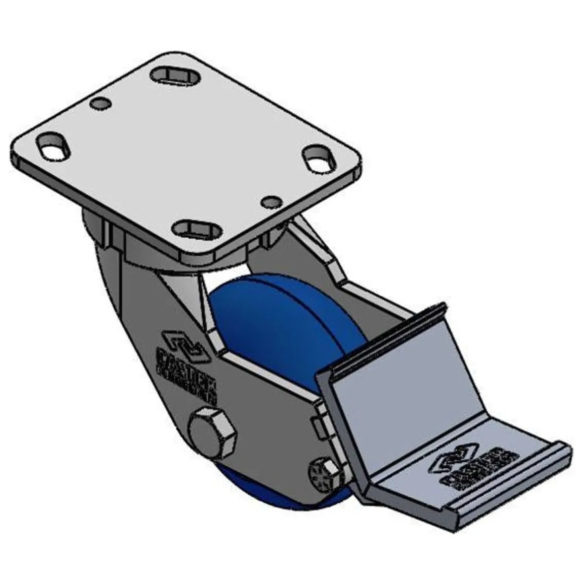4" CC Apex ESD Kingpinless Swivel Caster w/ Extended Swivel Lead and Built in Brake