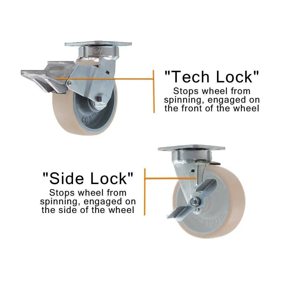 5" CC Apex Threaded-Stem Swivel Caster