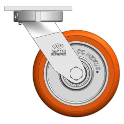 8" CC Nexus Heavy Duty Kingpinless Swivel Caster - 4-1/2" X 6-1/4" top plate