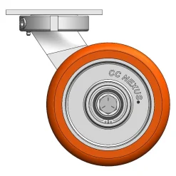 8" CC Nexus Heavy Duty Kingpinless Outrigger-Style Swivel Caster - 4-1/2" X 6-1/4" top plate