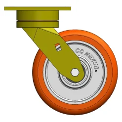 8" CC Nexus Heavy Duty Maintenance-Free Swivel Caster with Extended Swivel Lead - 4-1/2" X 6-1/4" top plate
