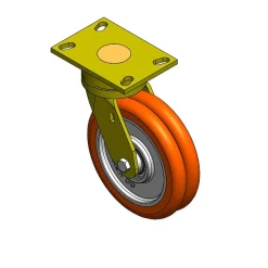 8" CC Nexus Heavy Duty Maintenance-Free Swivel Caster - 4-1/2" X 6-1/4" top plate