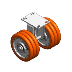 8" CC Nexus Heavy Duty Outrigger-Style Rigid Caster - 4-1/2" X 6-1/4" top plate