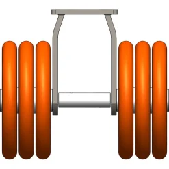 8" CC Nexus Heavy Duty Outrigger-Style Rigid Caster - 4-1/2" X 6-1/4" top plate