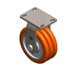 8" CC Nexus Heavy Duty Rigid Caster - 4-1/2" X 6-1/4" top plate
