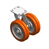 8" CC Nexus Kingpinless Outrigger-Style Swivel Caster with Extended Swivel Lead - 4" X 4-1/2" top plate