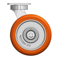8" CC Nexus Kingpinless Outrigger-Style Swivel Caster - 4" X 4-1/2" top plate