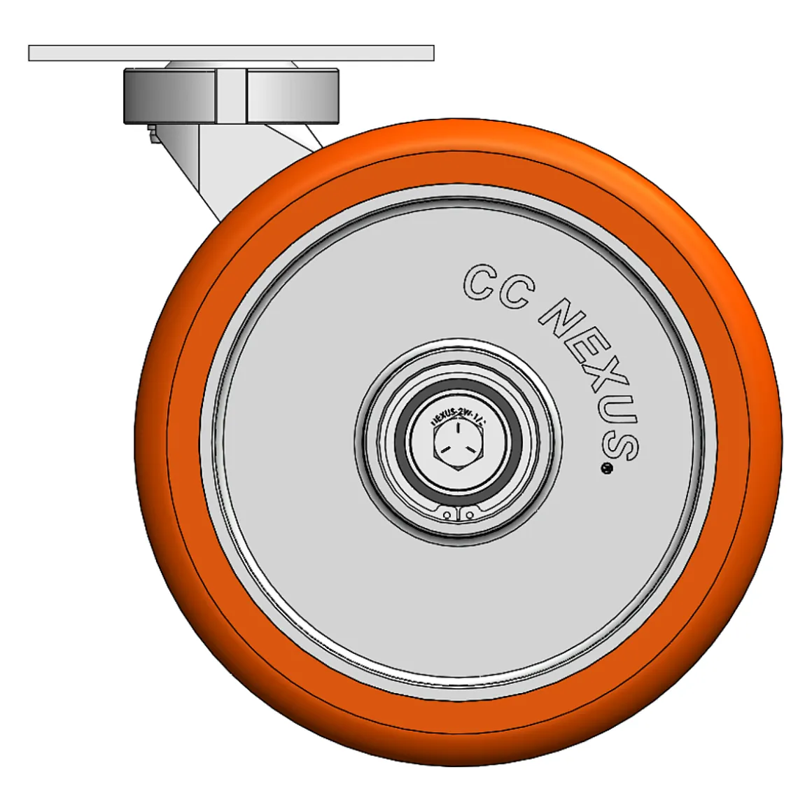 10" CC Nexus Kingpinless Outrigger-Style Swivel Caster with Extended Swivel Lead