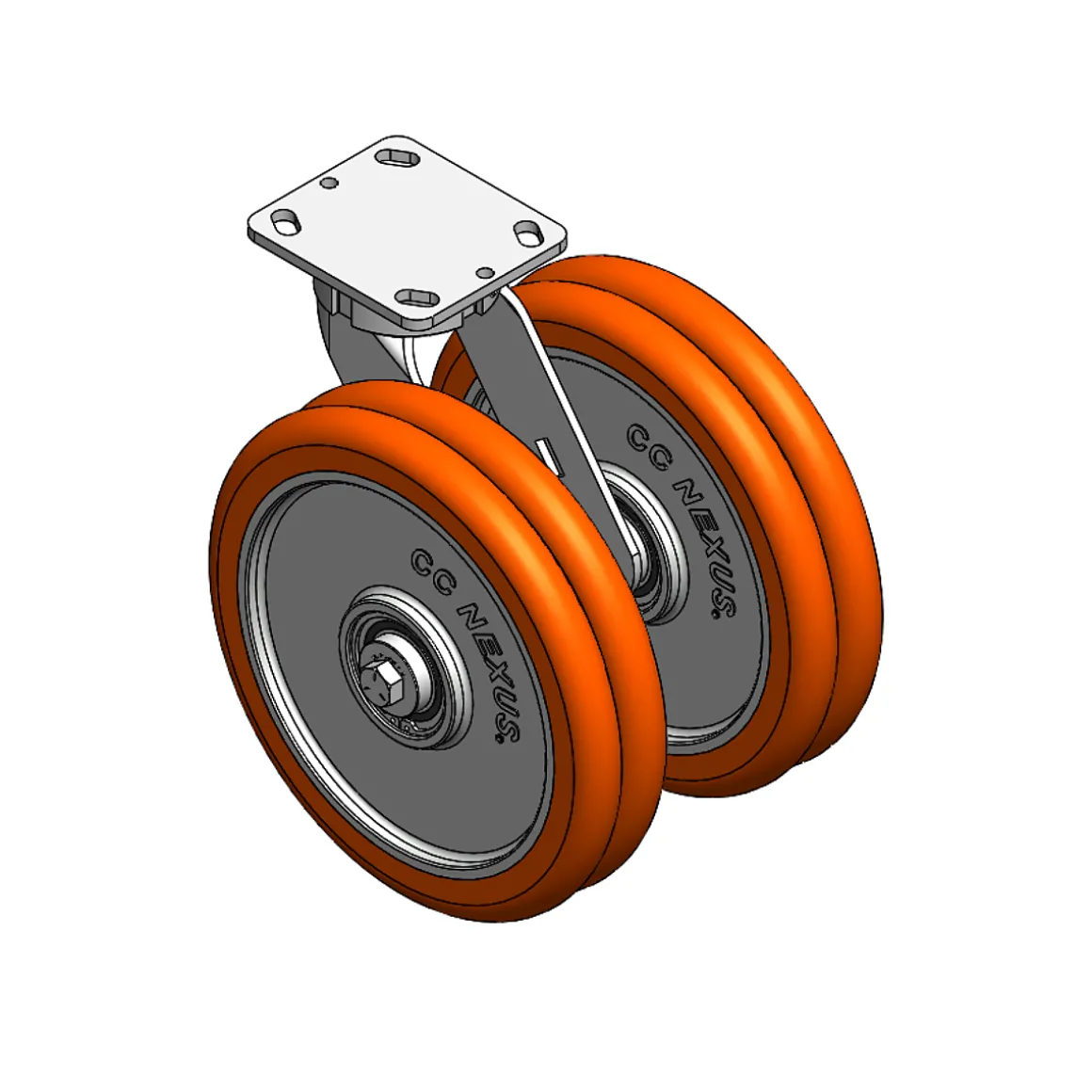 10" CC Nexus Kingpinless Outrigger-Style Swivel Caster with Extended Swivel Lead