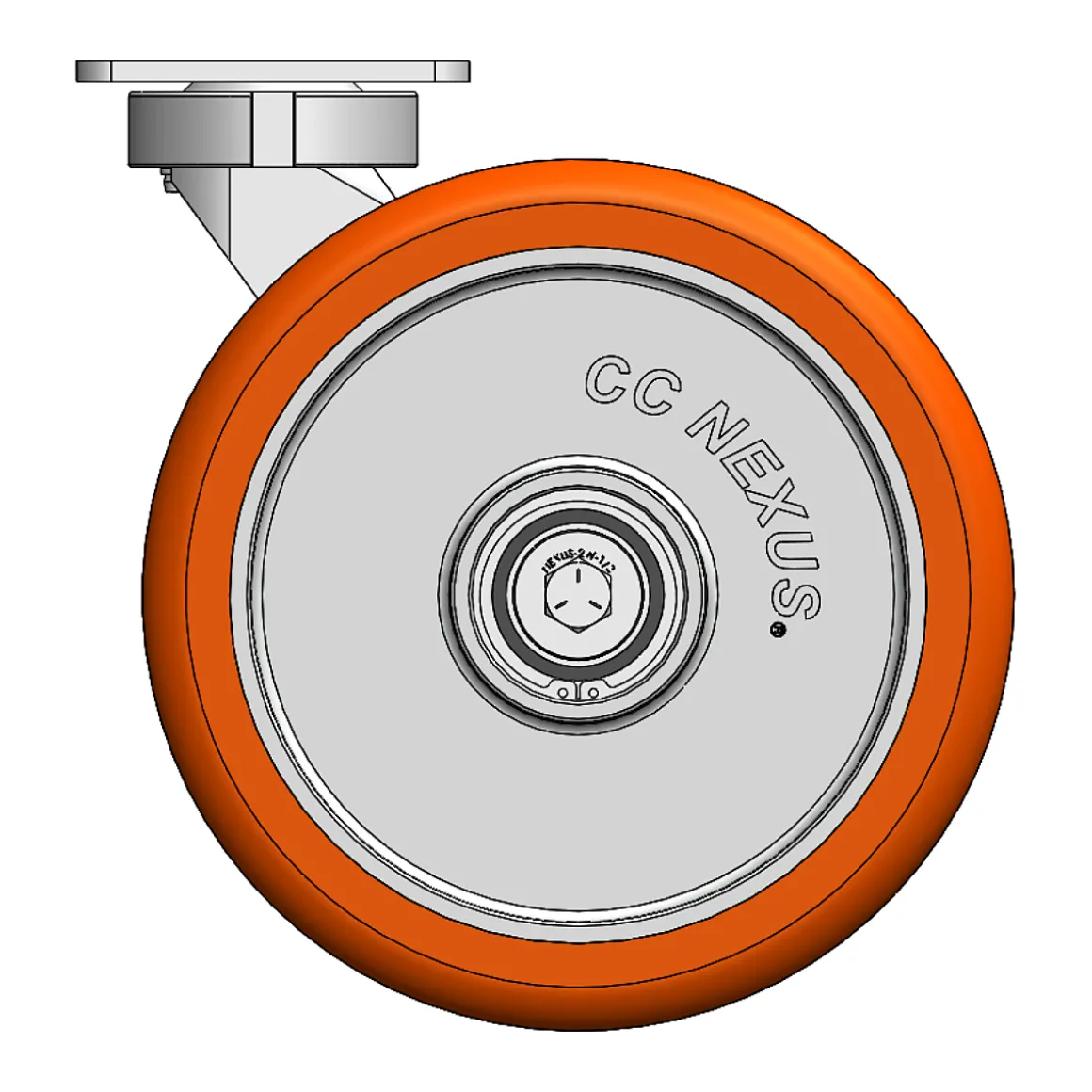 10" CC Nexus Kingpinless Outrigger-Style Swivel Caster with Extended Swivel Lead