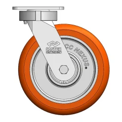 8" CC Nexus Kingpinless Swivel Caster - 4" X 4-1/2" top plate