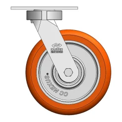 8" CC Nexus Kingpinless Swivel Caster - 4-1/2" X 6-1/4" top plate