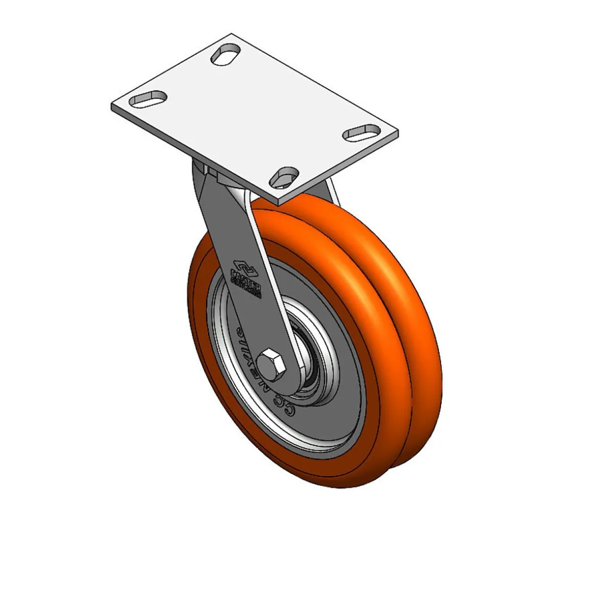 8" CC Nexus Kingpinless Swivel Caster - 4-1/2" X 6-1/4" top plate