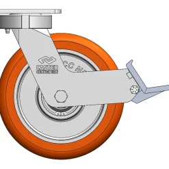 8" CC Nexus Kingpinless Swivel Caster with Built-In Brake - 4" X 4-1/2" top plate