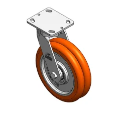 8" CC Nexus Kingpinless Swivel Caster - 4" X 4-1/2" top plate
