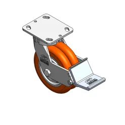 6" CC Nexus Kingpinless Swivel Caster with Built-In Brake