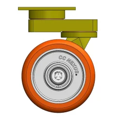 8" CC Nexus Maintenance-Free Outrigger-Style CC Axis Dual-Swivel Caster - 4-1/2" X 6-1/4" top plate