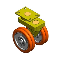 8" CC Nexus Maintenance-Free Outrigger-Style CC Axis Dual-Swivel Caster - 4-1/2" X 6-1/4" top plate